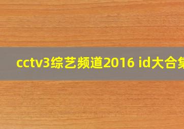 cctv3综艺频道2016 id大合集